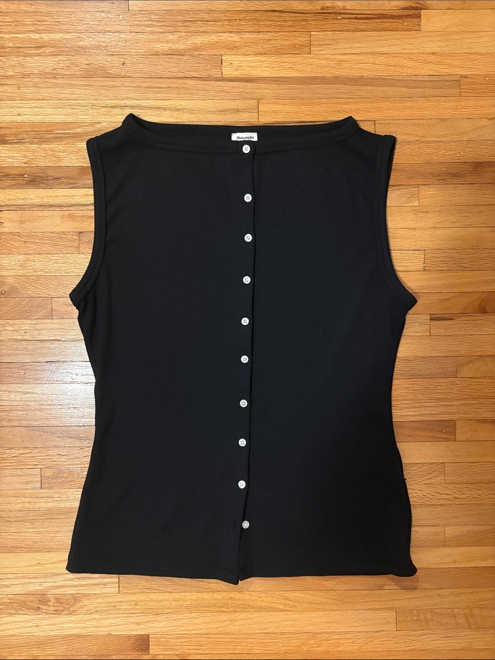 Abercrombie & Fitch Black Boatbeck Button Tank Top (fits size s-m)